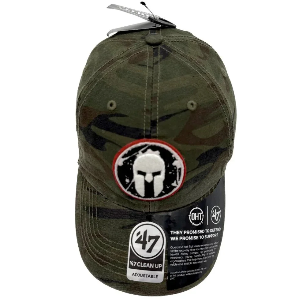 ’47 Camo Spartan Patch Cap Operation Hat Trick Adjustable Snap Military Veteran - Picture 8 of 12